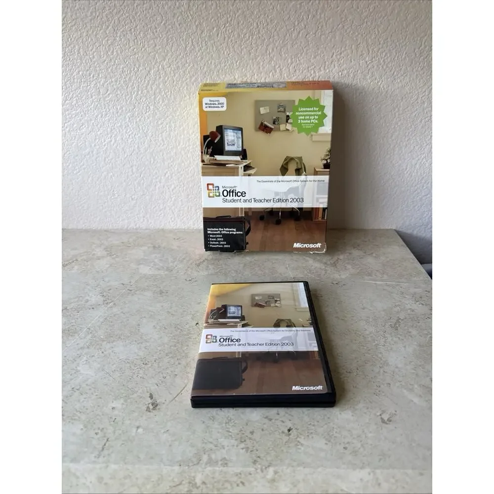 MICROSOFT OFFICE Student & Teacher Edition 2003 w/ Product Key PC MS Word Excel